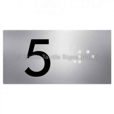 Braille Sign Lift Button Signs (B,G,P,1-10) 5 - Braille Tactile Signs Aust. - BTS189-05-aliS - Custom Signs - Fast Shipping - High Quality - Australian Made & Owned