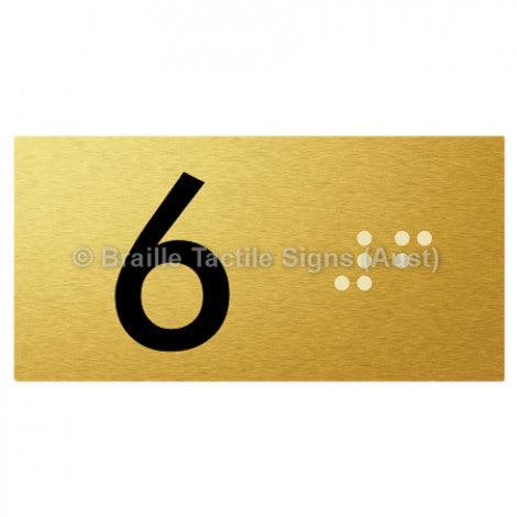Braille Sign Lift Button Signs (B,G,P,1-10) 6 - Braille Tactile Signs Aust. - BTS189-06-aliG - Custom Signs - Fast Shipping - High Quality - Australian Made & Owned