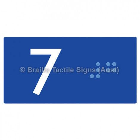Braille Sign Lift Button Signs (B,G,P,1-10) 7 - Braille Tactile Signs Aust. - BTS189-07-blu - Custom Signs - Fast Shipping - High Quality - Australian Made & Owned