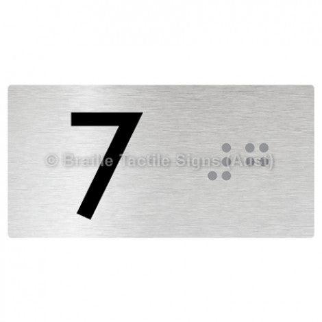 Braille Sign Lift Button Signs (B,G,P,1-10) 7 - Braille Tactile Signs Aust. - BTS189-07-aliB - Custom Signs - Fast Shipping - High Quality - Australian Made & Owned