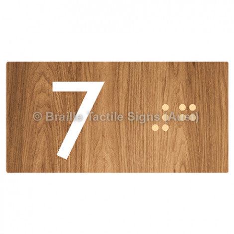 Braille Sign Lift Button Signs (B,G,P,1-10) 7 - Braille Tactile Signs Aust. - BTS189-07-wdg - Custom Signs - Fast Shipping - High Quality - Australian Made & Owned