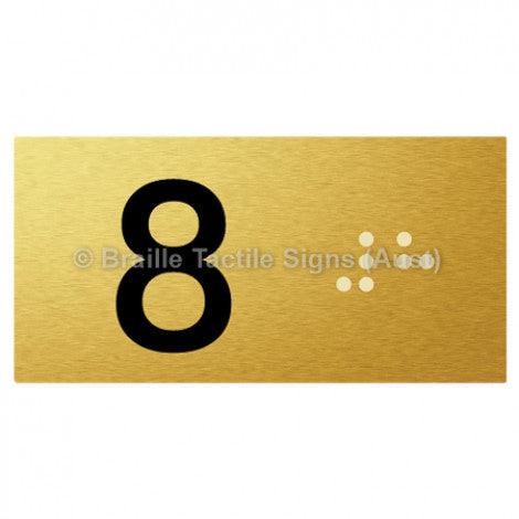 Braille Sign Lift Button Signs (B,G,P,1-10) 8 - Braille Tactile Signs Aust. - BTS189-08-aliG - Custom Signs - Fast Shipping - High Quality - Australian Made & Owned