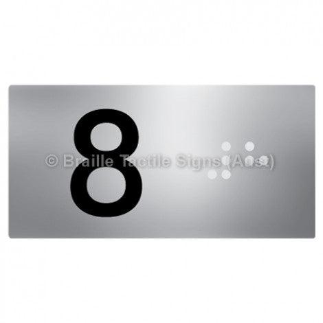 Braille Sign Lift Button Signs (B,G,P,1-10) 8 - Braille Tactile Signs Aust. - BTS189-08-aliS - Custom Signs - Fast Shipping - High Quality - Australian Made & Owned