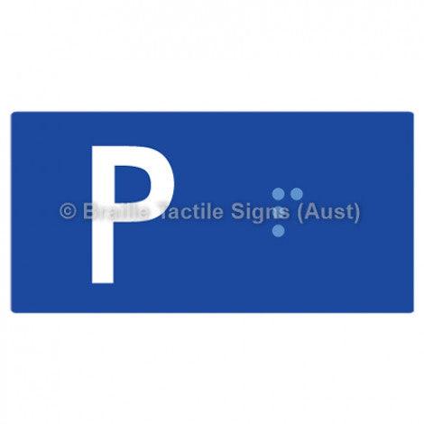 Braille Sign Lift Button Signs (B,G,P,1-10) P - Braille Tactile Signs Aust. - BTS189-P-blu - Custom Signs - Fast Shipping - High Quality - Australian Made & Owned
