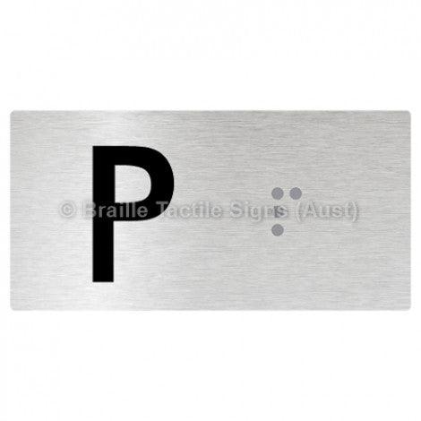 Braille Sign Lift Button Signs (B,G,P,1-10) P - Braille Tactile Signs Aust. - BTS189-P-aliB - Custom Signs - Fast Shipping - High Quality - Australian Made & Owned