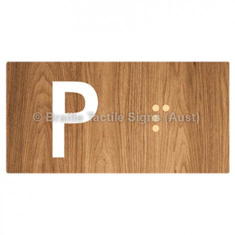 Braille Sign Lift Button Signs (B,G,P,1-10) P - Braille Tactile Signs Aust. - BTS189-P-wdg - Custom Signs - Fast Shipping - High Quality - Australian Made & Owned