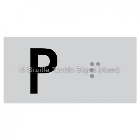 Braille Sign Lift Button Signs (B,G,P,1-10) P - Braille Tactile Signs Aust. - BTS189-P-slv - Custom Signs - Fast Shipping - High Quality - Australian Made & Owned