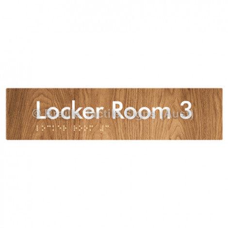 Braille Sign Locker Room 3 - Braille Tactile Signs Aust. - BTS127-03-wdg - Custom Signs - Fast Shipping - High Quality - Australian Made & Owned