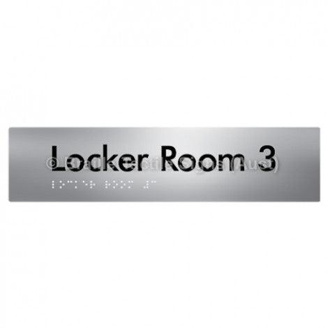 Braille Sign Locker Room 3 - Braille Tactile Signs Aust. - BTS127-03-aliS - Custom Signs - Fast Shipping - High Quality - Australian Made & Owned