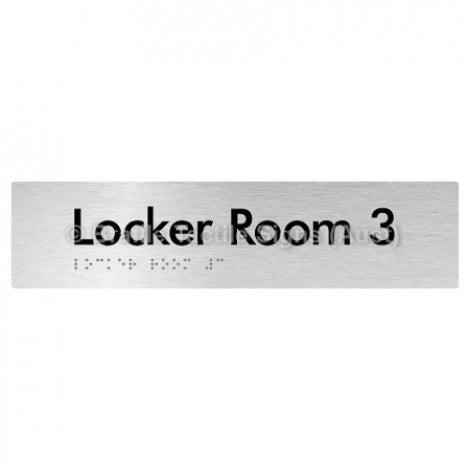 Braille Sign Locker Room 3 - Braille Tactile Signs Aust. - BTS127-03-aliB - Custom Signs - Fast Shipping - High Quality - Australian Made & Owned