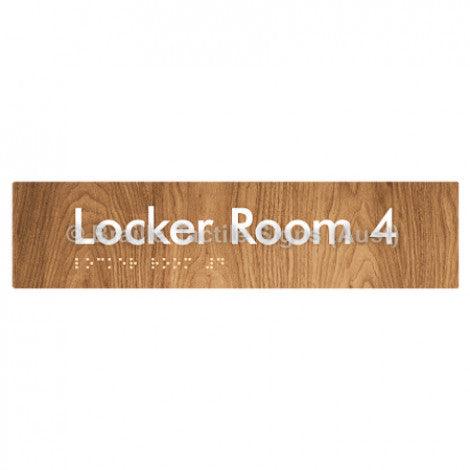 Braille Sign Locker Room 4 - Braille Tactile Signs Aust. - BTS127-04-wdg - Custom Signs - Fast Shipping - High Quality - Australian Made & Owned