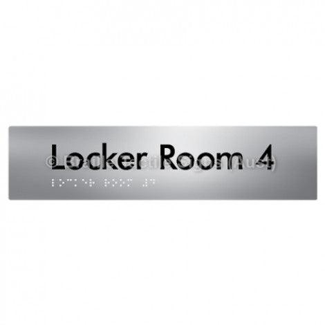 Braille Sign Locker Room 4 - Braille Tactile Signs Aust. - BTS127-04-aliS - Custom Signs - Fast Shipping - High Quality - Australian Made & Owned