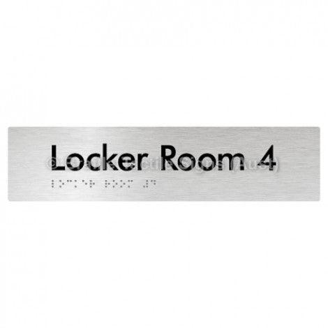 Braille Sign Locker Room 4 - Braille Tactile Signs Aust. - BTS127-04-aliB - Custom Signs - Fast Shipping - High Quality - Australian Made & Owned