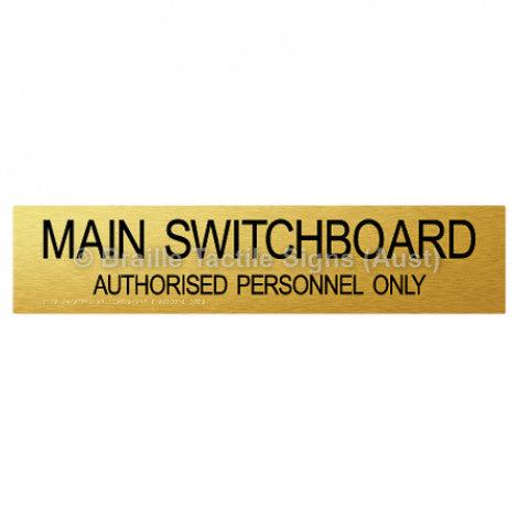 Braille Sign Main Switchboard Authorised Personnel Only - Braille Tactile Signs Aust. - BTS119-aliG - Custom Signs - Fast Shipping - High Quality - Australian Made & Owned