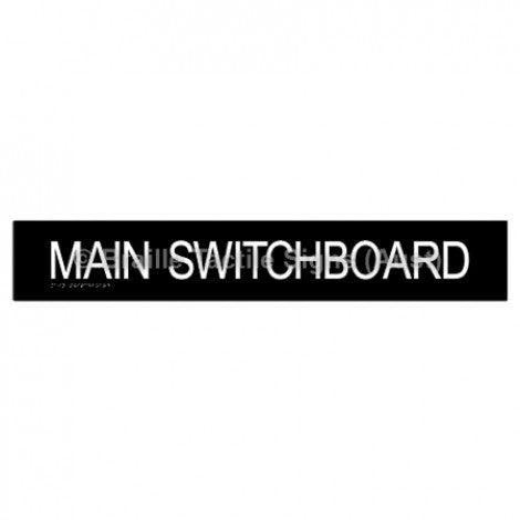 Braille Sign Main Switchboard - Braille Tactile Signs Aust. - BTS136-blk - Custom Signs - Fast Shipping - High Quality - Australian Made & Owned