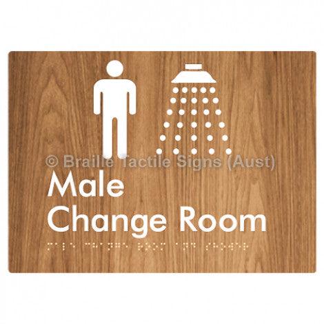 Braille Sign Male Change Room and Shower - Braille Tactile Signs Aust. - BTS375-wdg - Custom Signs - Fast Shipping - High Quality - Australian Made & Owned