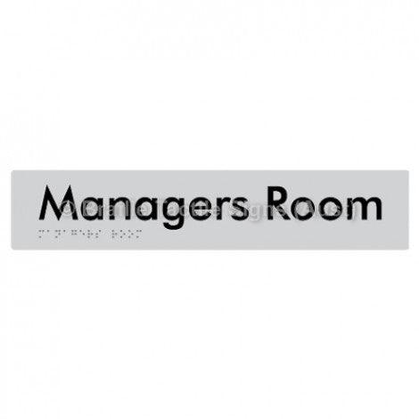 Braille Sign Managers Room - Braille Tactile Signs Aust. - BTS244-slv - Custom Signs - Fast Shipping - High Quality - Australian Made & Owned