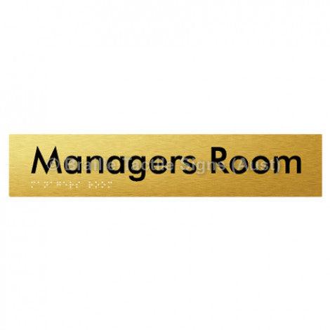 Braille Sign Managers Room - Braille Tactile Signs Aust. - BTS244-aliG - Custom Signs - Fast Shipping - High Quality - Australian Made & Owned