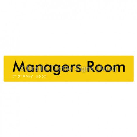Braille Sign Managers Room - Braille Tactile Signs Aust. - BTS244-yel - Custom Signs - Fast Shipping - High Quality - Australian Made & Owned