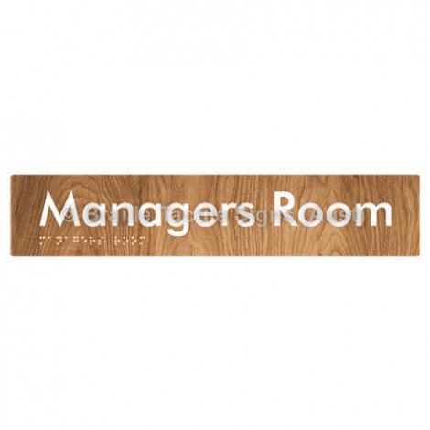 Braille Sign Managers Room - Braille Tactile Signs Aust. - BTS244-wdg - Custom Signs - Fast Shipping - High Quality - Australian Made & Owned