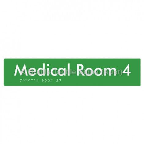 Braille Sign Medical Room 4 - Braille Tactile Signs Aust. - BTS255-04-grn - Custom Signs - Fast Shipping - High Quality - Australian Made & Owned