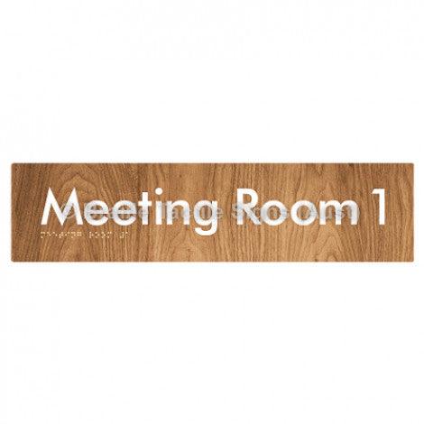 Braille Sign Meeting Room 1 - Braille Tactile Signs Aust. - BTS120-01-wdg - Custom Signs - Fast Shipping - High Quality - Australian Made & Owned