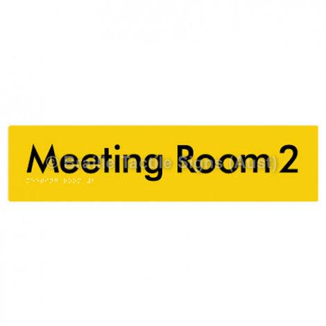 Braille Sign Meeting Room 2 - Braille Tactile Signs Aust. - BTS120-02-yel - Custom Signs - Fast Shipping - High Quality - Australian Made & Owned