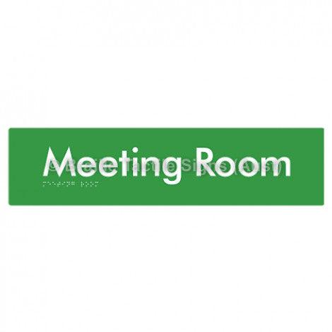 Braille Sign Meeting Room - Braille Tactile Signs Aust. - BTS120-grn - Custom Signs - Fast Shipping - High Quality - Australian Made & Owned