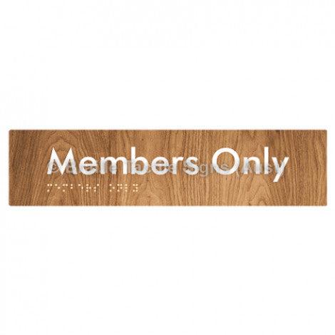 Braille Sign Members Only - Braille Tactile Signs Aust. - BTS261-wdg - Custom Signs - Fast Shipping - High Quality - Australian Made & Owned