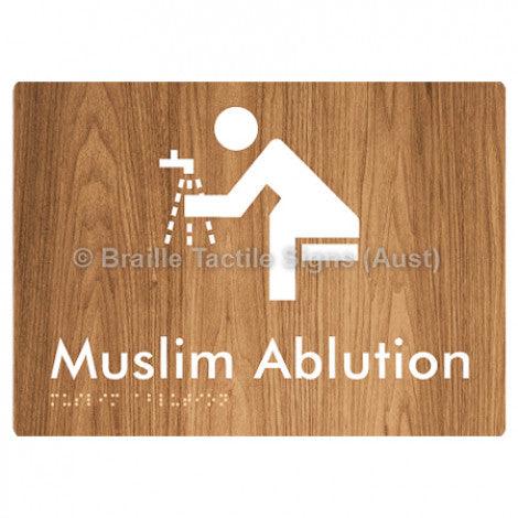 Braille Sign Muslim Ablution - Braille Tactile Signs Aust. - BTS316-wdg - Custom Signs - Fast Shipping - High Quality - Australian Made & Owned