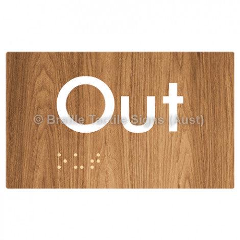 Braille Sign Out - Braille Tactile Signs Aust. - BTS17-wdg - Custom Signs - Fast Shipping - High Quality - Australian Made & Owned