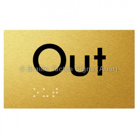 Braille Sign Out - Braille Tactile Signs Aust. - BTS17-aliG - Custom Signs - Fast Shipping - High Quality - Australian Made & Owned