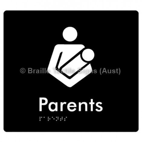 Braille Sign Parents - Braille Tactile Signs Aust. - BTS154-blk - Custom Signs - Fast Shipping - High Quality - Australian Made & Owned