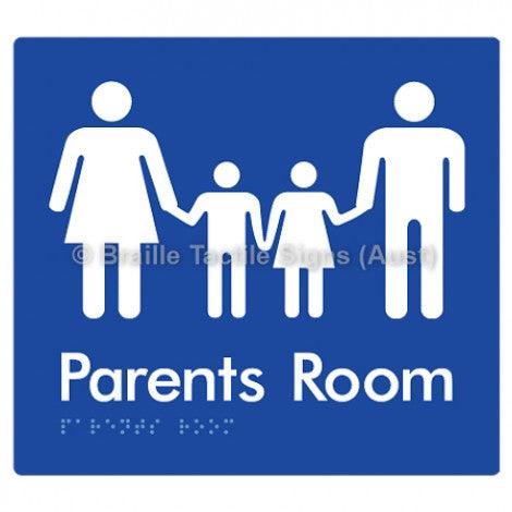 Braille Sign Parents Room - Braille Tactile Signs Aust. - BTS36-blu - Custom Signs - Fast Shipping - High Quality - Australian Made & Owned