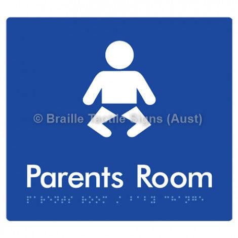 Braille Sign Parents Room/Baby Change - Braille Tactile Signs Aust. - BTS71-blu - Custom Signs - Fast Shipping - High Quality - Australian Made & Owned