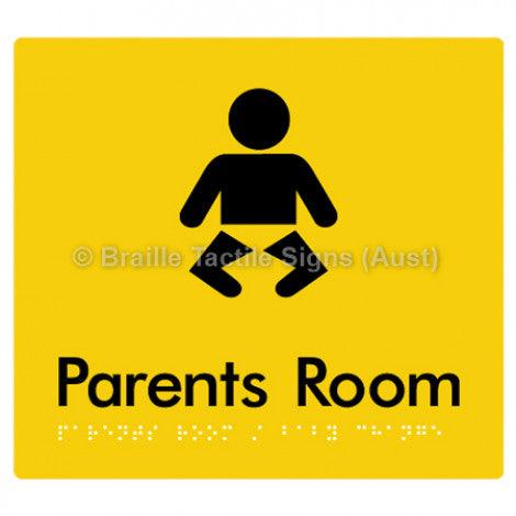 Braille Sign Parents Room/Baby Change - Braille Tactile Signs Aust. - BTS71-yel - Custom Signs - Fast Shipping - High Quality - Australian Made & Owned