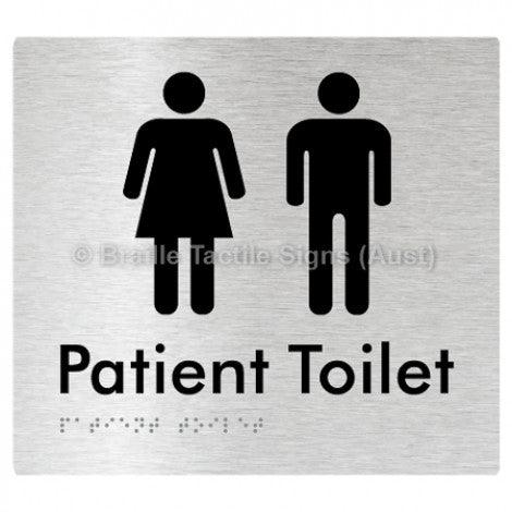 Braille Sign Patient Toilet - Braille Tactile Signs Aust. - BTS75-aliB - Custom Signs - Fast Shipping - High Quality - Australian Made & Owned