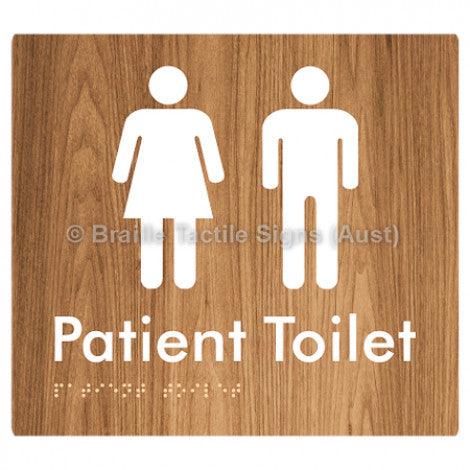 Braille Sign Patient Toilet - Braille Tactile Signs Aust. - BTS75-wdg - Custom Signs - Fast Shipping - High Quality - Australian Made & Owned