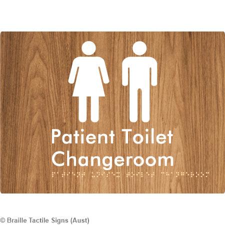 Braille Sign Patient Unisex Toilet Changeroom - Braille Tactile Signs Aust. - BTS102-wdg - Custom Signs - Fast Shipping - High Quality - Australian Made & Owned