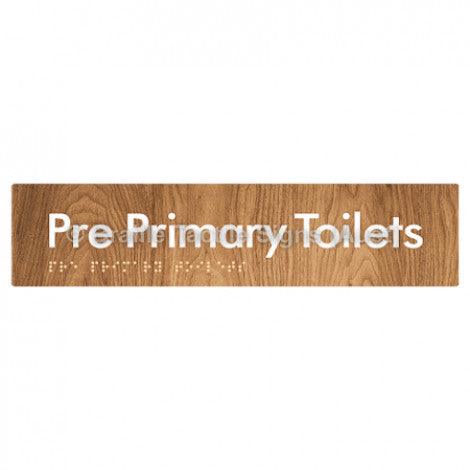 Braille Sign Pre Primary Toilets - Braille Tactile Signs Aust. - BTS163-wdg - Custom Signs - Fast Shipping - High Quality - Australian Made & Owned