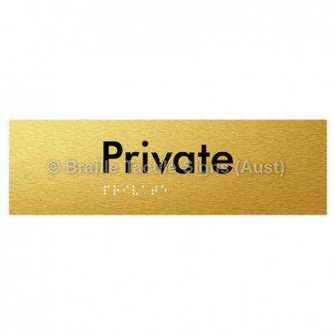 Braille Sign Private - Braille Tactile Signs Aust. - BTS22-aliG - Custom Signs - Fast Shipping - High Quality - Australian Made & Owned