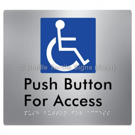Braille Sign Push Button For Access - Braille Tactile Signs Aust. - BTS286-aliS - Custom Signs - Fast Shipping - High Quality - Australian Made & Owned