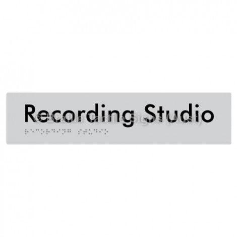 Braille Sign Recording Studio - Braille Tactile Signs Aust. - BTS241-slv - Custom Signs - Fast Shipping - High Quality - Australian Made & Owned