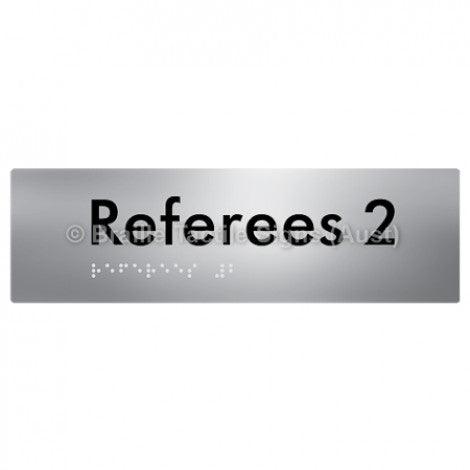 Braille Sign Referees 2 - Braille Tactile Signs Aust. - BTS185-02-aliS - Custom Signs - Fast Shipping - High Quality - Australian Made & Owned