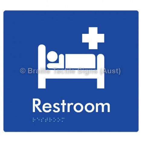 Braille Sign Restroom - Braille Tactile Signs Aust. - BTS116-blu - Custom Signs - Fast Shipping - High Quality - Australian Made & Owned