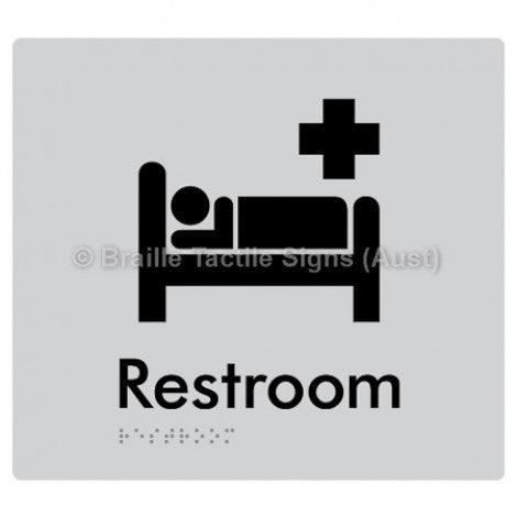 Braille Sign Restroom - Braille Tactile Signs Aust. - BTS116-slv - Custom Signs - Fast Shipping - High Quality - Australian Made & Owned