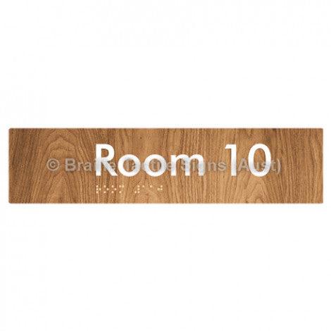 Braille Sign Room 10 - Braille Tactile Signs Aust. - BTS248-10-wdg - Custom Signs - Fast Shipping - High Quality - Australian Made & Owned