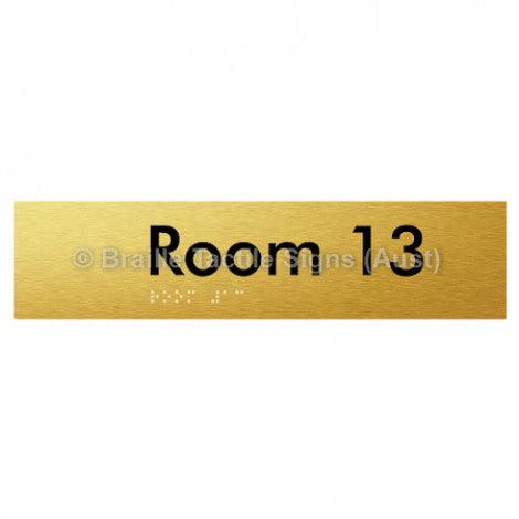 Braille Sign Room 13 - Braille Tactile Signs Aust. - BTS248-13-aliG - Custom Signs - Fast Shipping - High Quality - Australian Made & Owned