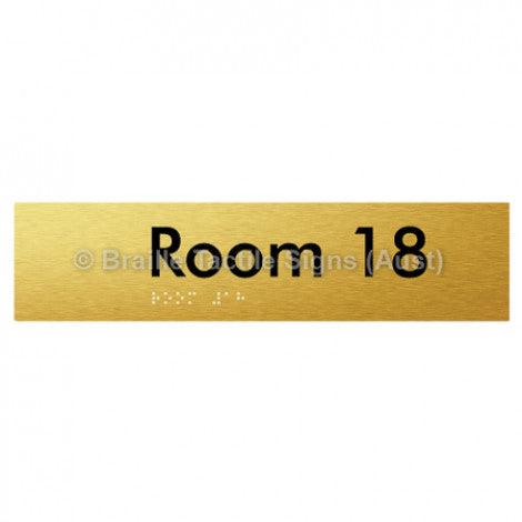 Braille Sign Room 18 - Braille Tactile Signs Aust. - BTS248-18-aliG - Custom Signs - Fast Shipping - High Quality - Australian Made & Owned