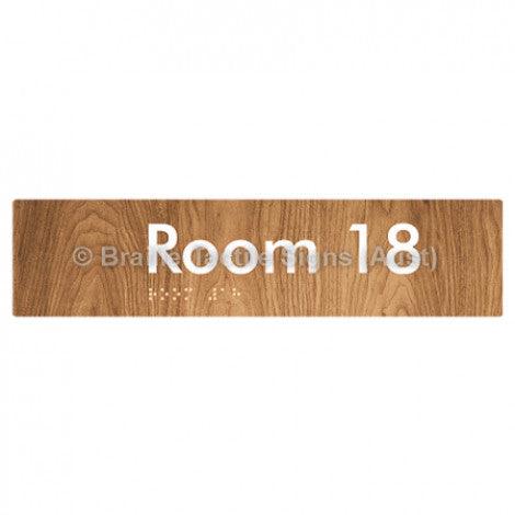 Braille Sign Room 18 - Braille Tactile Signs Aust. - BTS248-18-wdg - Custom Signs - Fast Shipping - High Quality - Australian Made & Owned